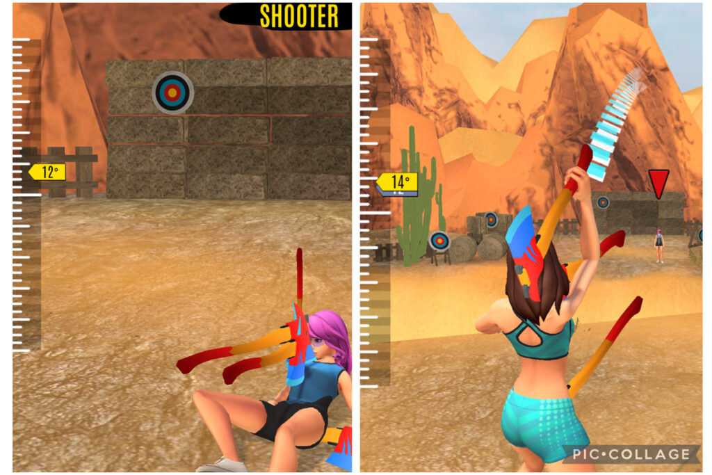 敵に攻撃がヒットした次のターンで角度を2~3度上げている様子