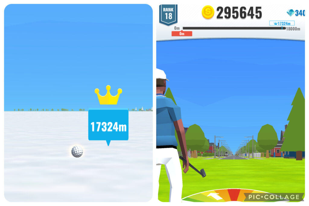 突出した飛距離が出た場合はコインで能力を強化せずプレイした方が良いことを伝える画像