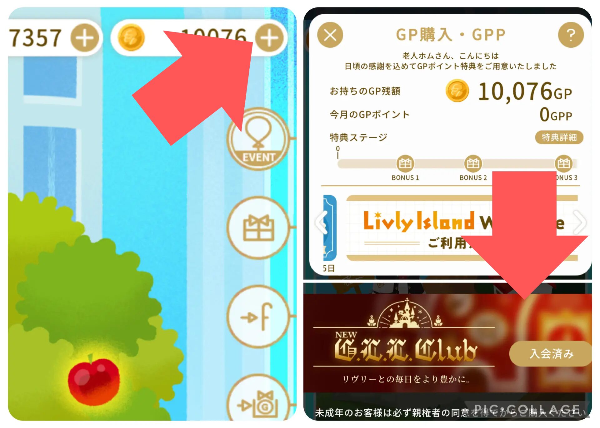 Gllclubの入会手順（購入手順）を示す画像